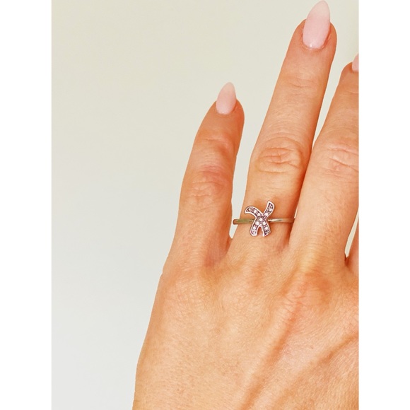 Juicy Couture X ring silver Tiffany style size 7 - Picture 5 of 8